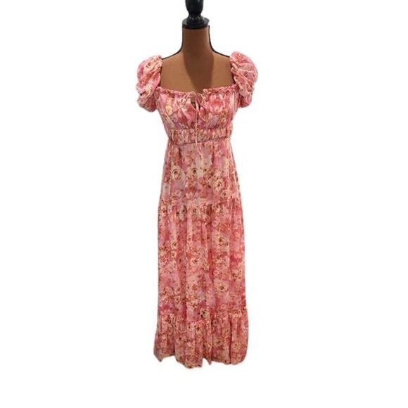 Astr Dresses & Skirts - ASTR “Roseline” Off Shoulder Floral Tiered Maxi Dress – Size Small